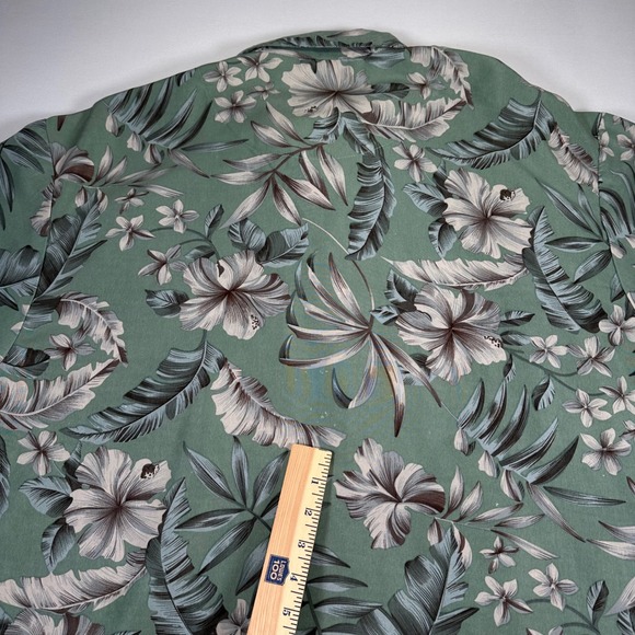 Island Blue Mens XXL‎ AOP Tropical Hawaiian Floral Button Up Camp Shirt - Picture 6 of 6